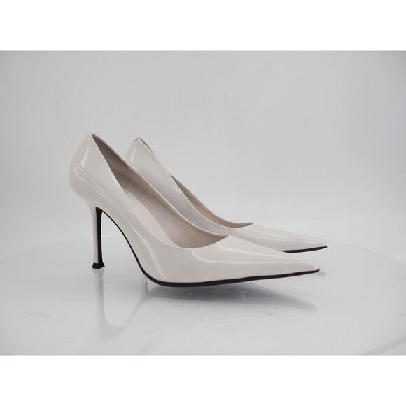 Jeffrey Campbell White Risktaker Pointed Toe Stiletto Heel Size 9.5 White Bridal - Picture 1 of 13